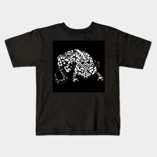 axolotl ajolote in xochimilco mexican pattern in black Kids T-Shirt